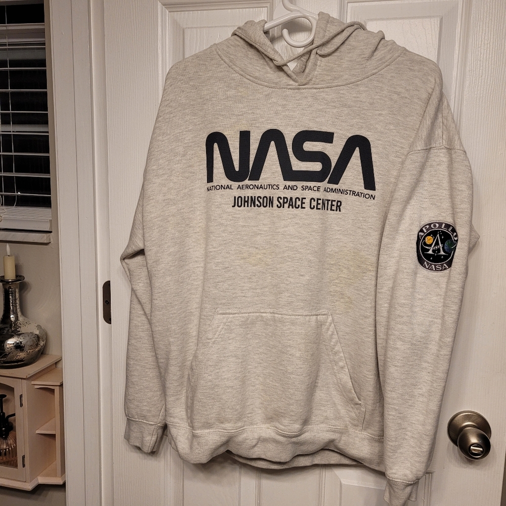 NASA Johnson Space Center Houston TX Apollo Hoodie Unisex Styling Women's XL Gra - Picture 2 of 11